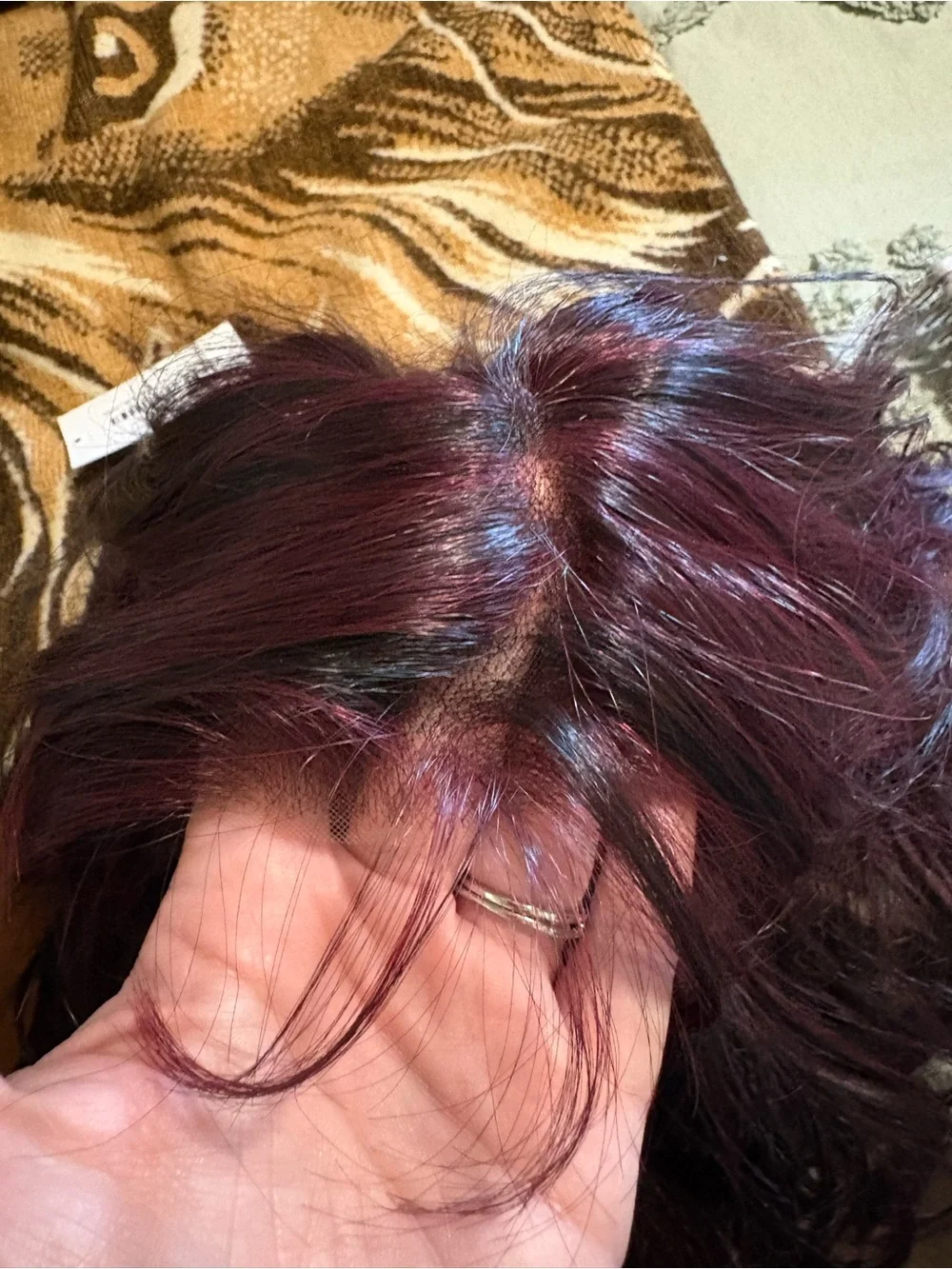 Soma Long Layered Wig with Burgundy Highlights